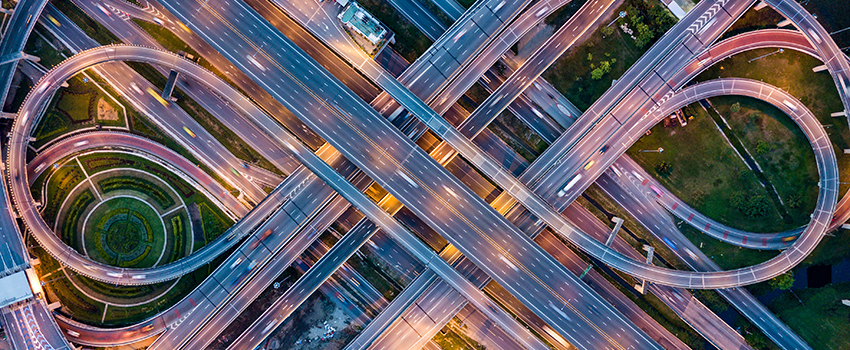 Top view of a highway loop