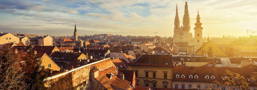 The city of Zagreb on a sunny morning