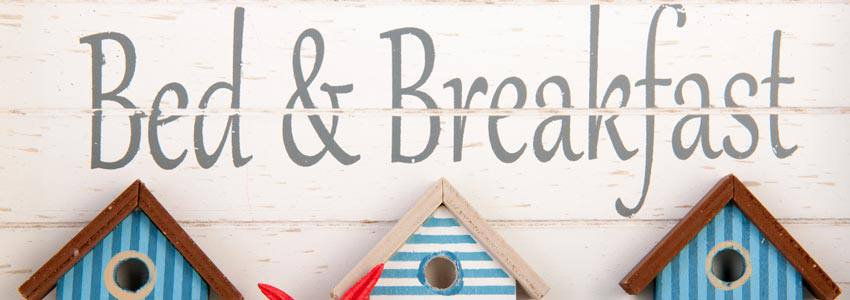 A sign written bed and breakfast