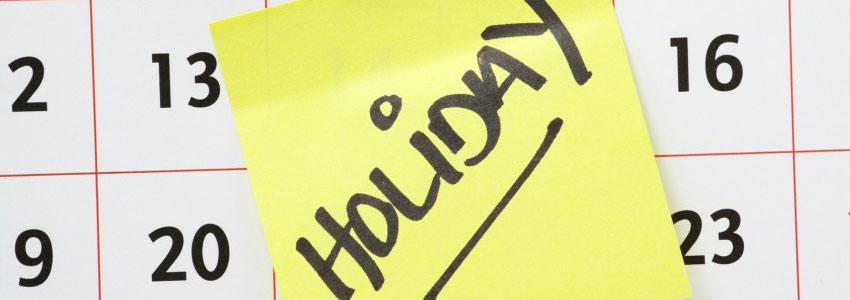 Un calendrier indiqué Holiday