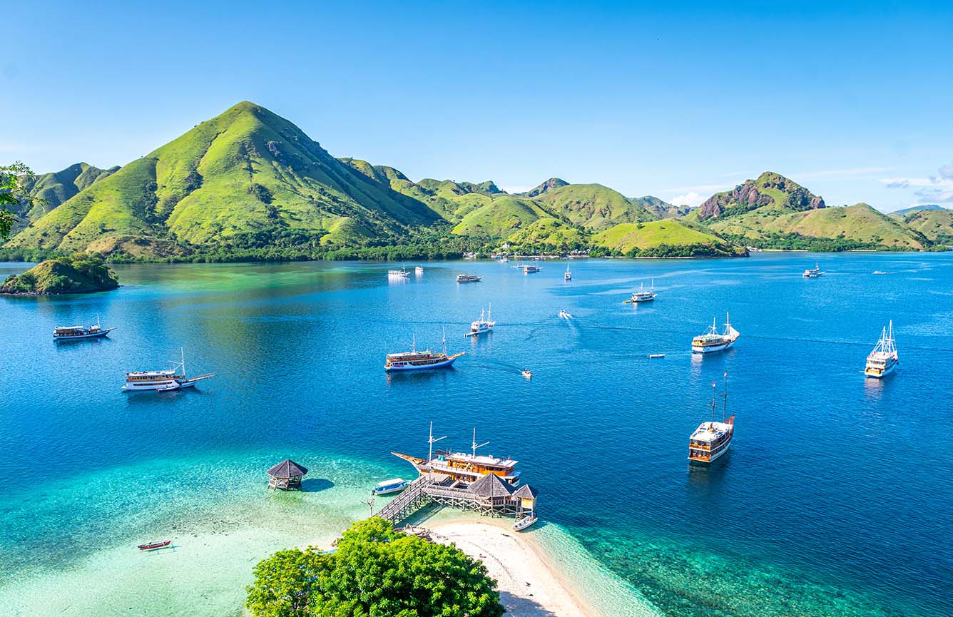Views of kelor island on komodo national park, Indonesia 